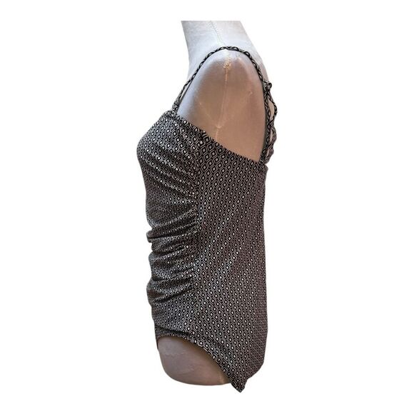 DKNY Black White Geo Print One Piece Swimsuit Size XXL - Picture 2 of 8